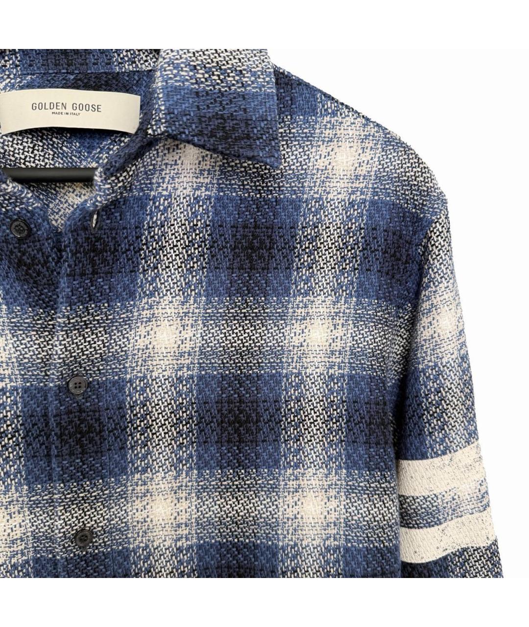 GOLDEN GOOSE Синяя хлопковая кэжуал рубашка, фото 2