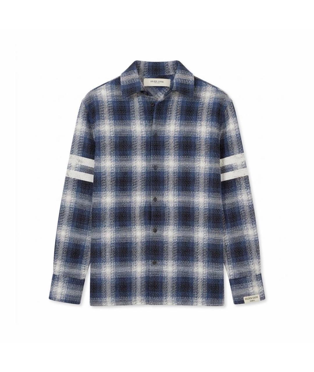 GOLDEN GOOSE Синяя хлопковая кэжуал рубашка, фото 1