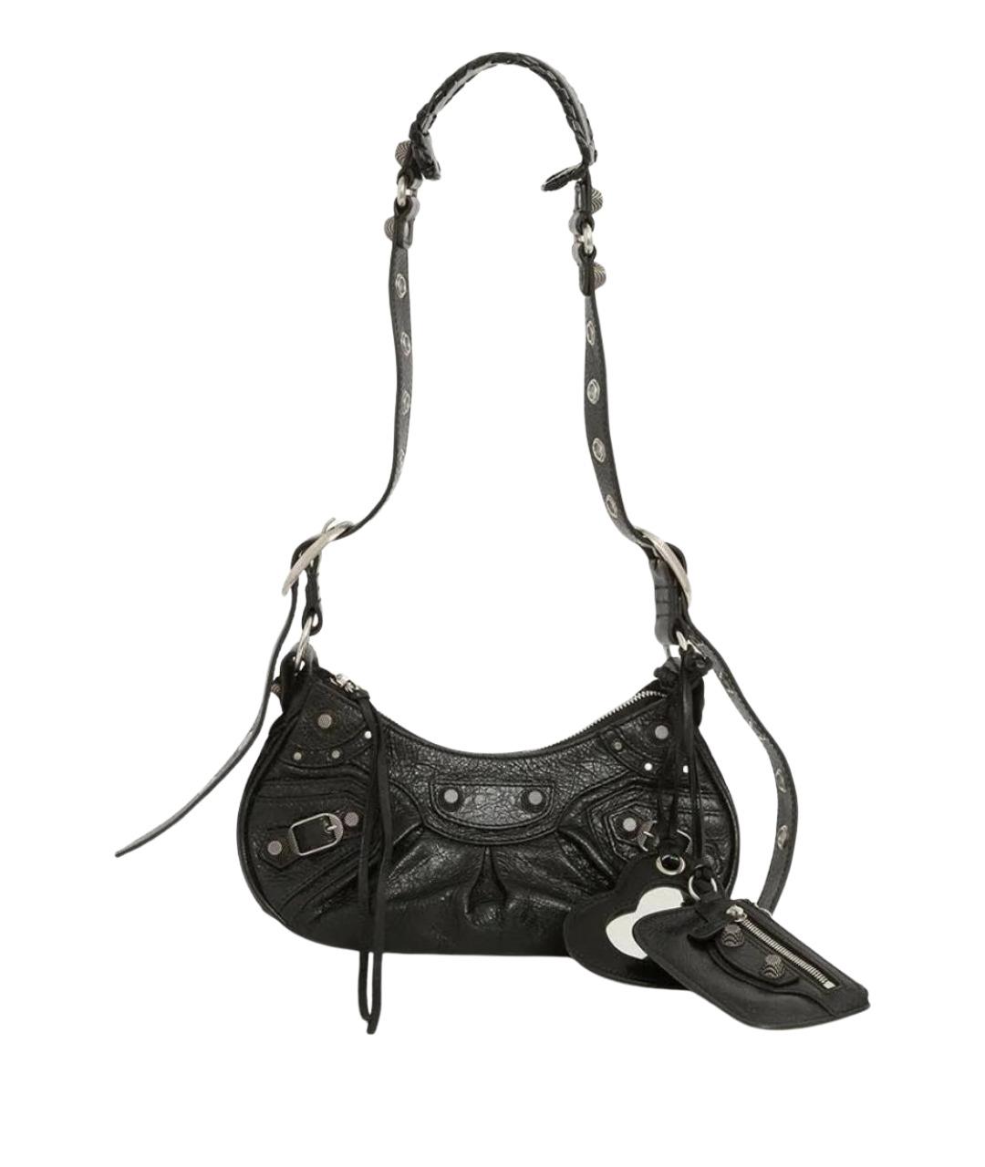 BALENCIAGA Черная кожаная сумка через плечо, фото 1