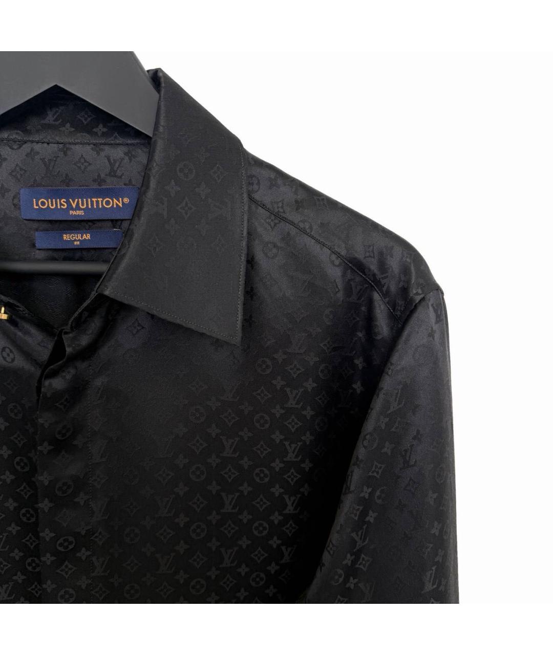 LOUIS VUITTON Черная шелковая классическая рубашка, фото 3