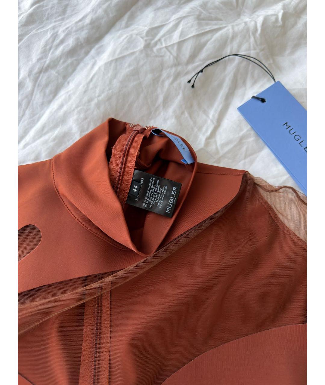 MUGLER Коричневое боди, фото 4