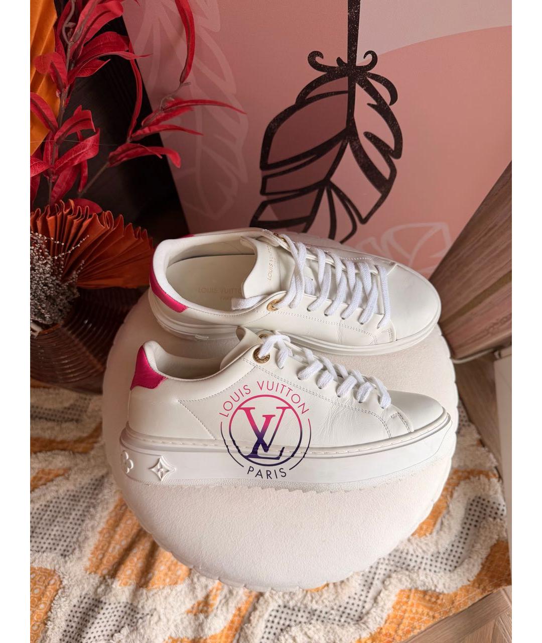 LOUIS VUITTON Белые кожаные кеды, фото 8