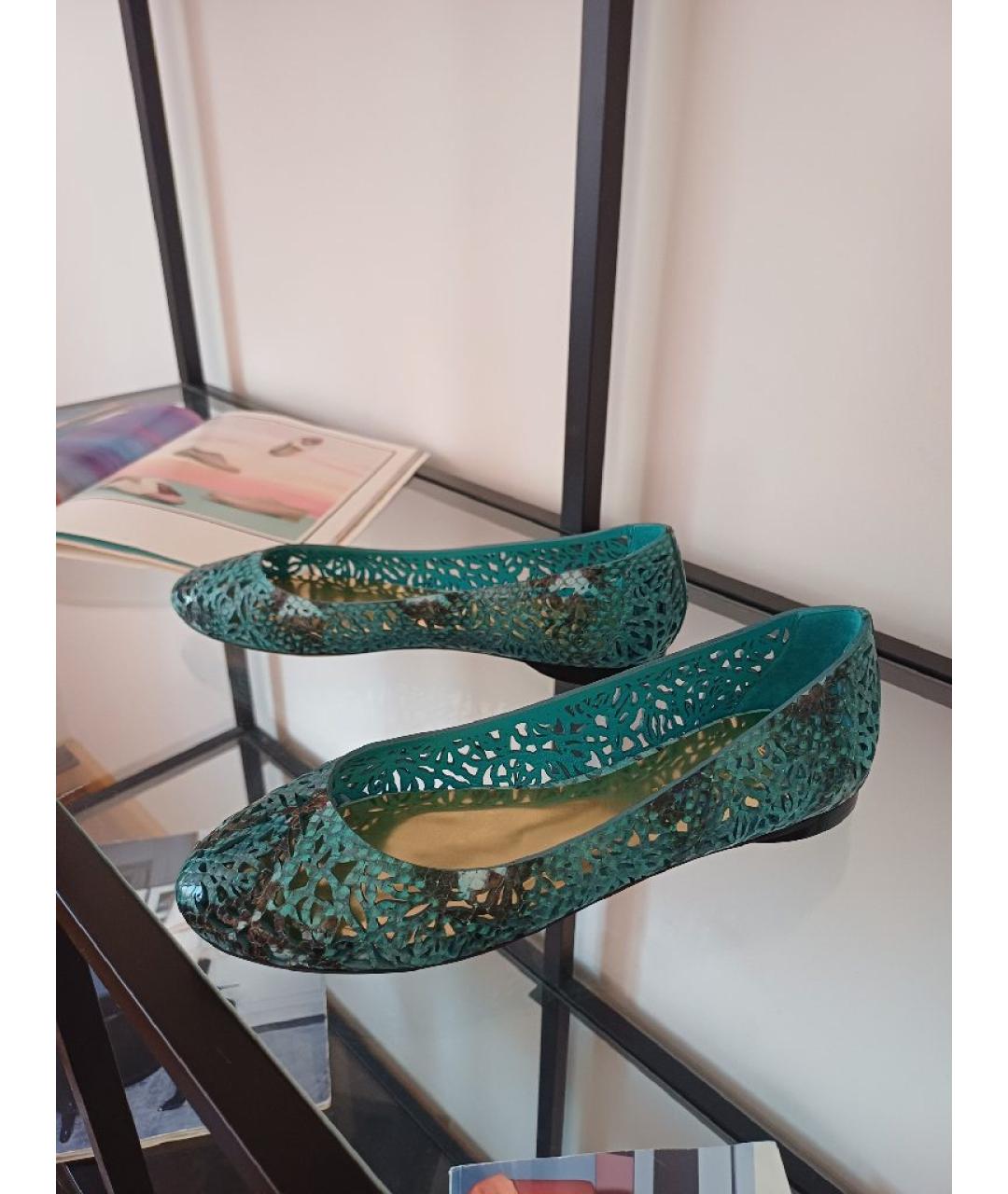 EMILIO PUCCI Бирюзовые кожаные балетки, фото 2