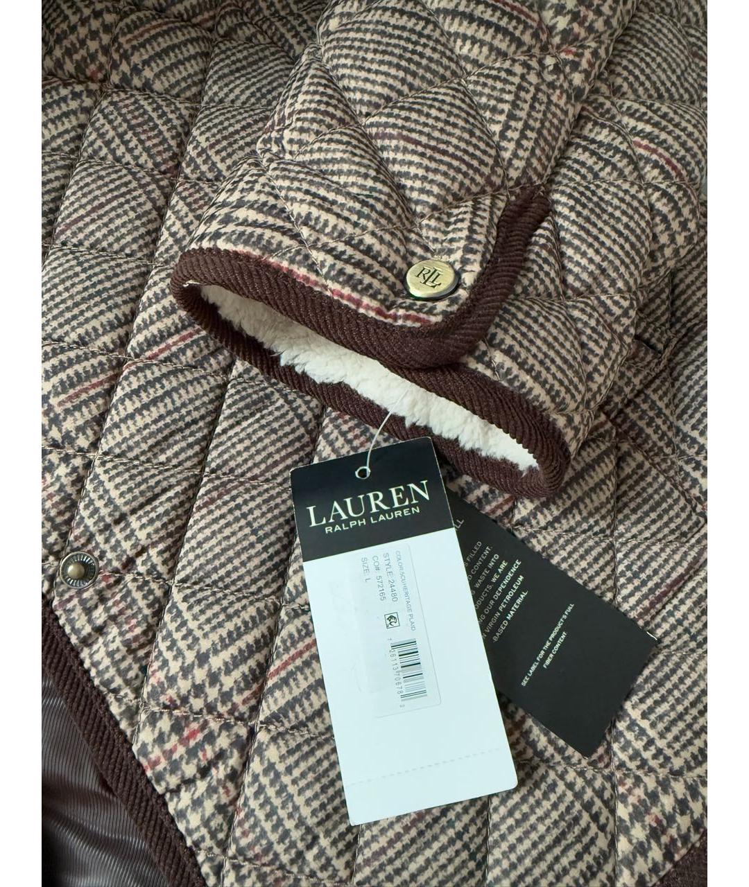 RALPH LAUREN Коричневая полиэстеровая куртка, фото 7