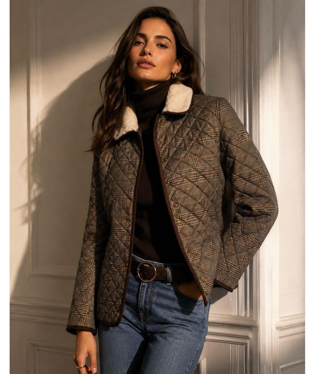 RALPH LAUREN Коричневая полиэстеровая куртка, фото 2