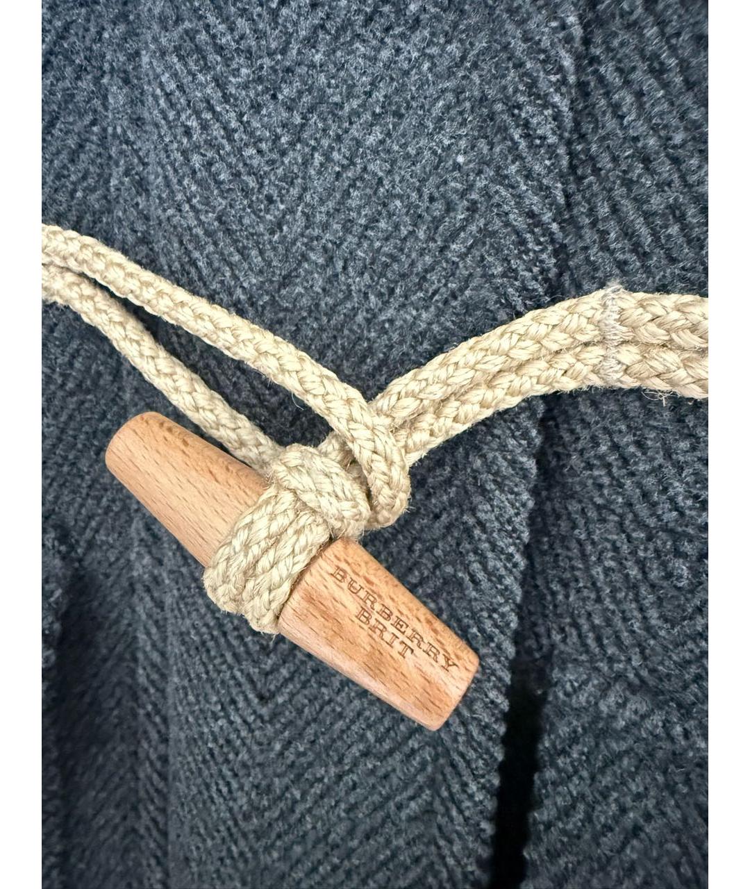 BURBERRY Серое шерстяное пальто, фото 4