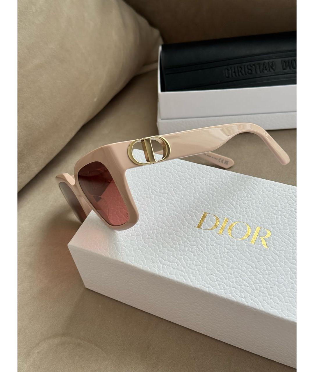 CHRISTIAN DIOR Бежевые пластиковые солнцезащитные очки, фото 2