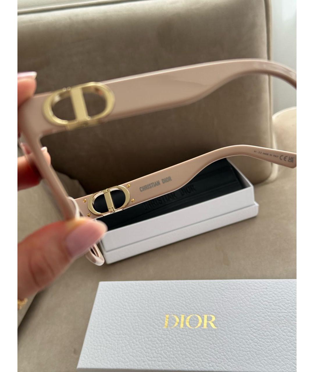 CHRISTIAN DIOR Бежевые пластиковые солнцезащитные очки, фото 7