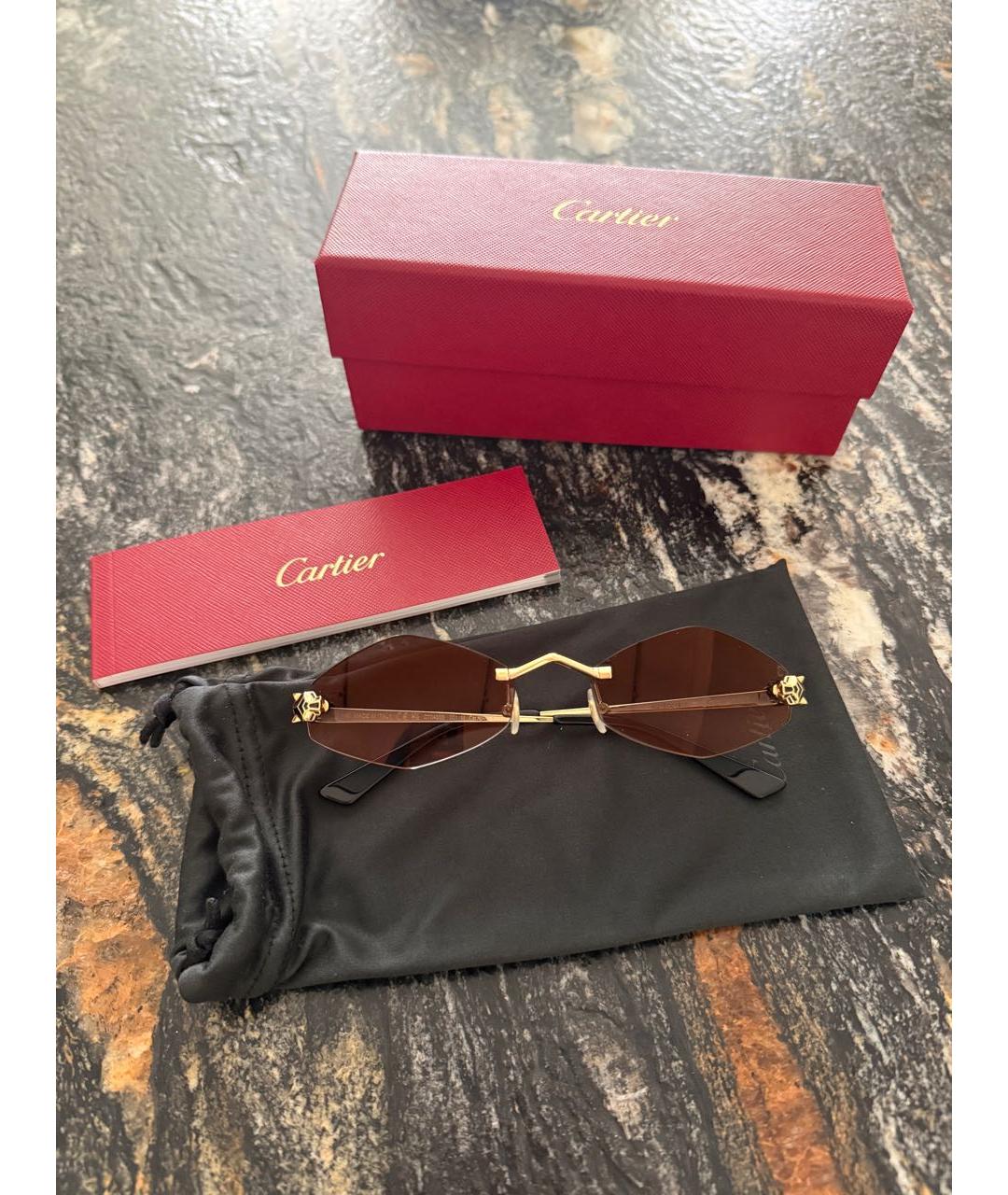 CARTIER Антрацитовые пластиковые солнцезащитные очки, фото 5