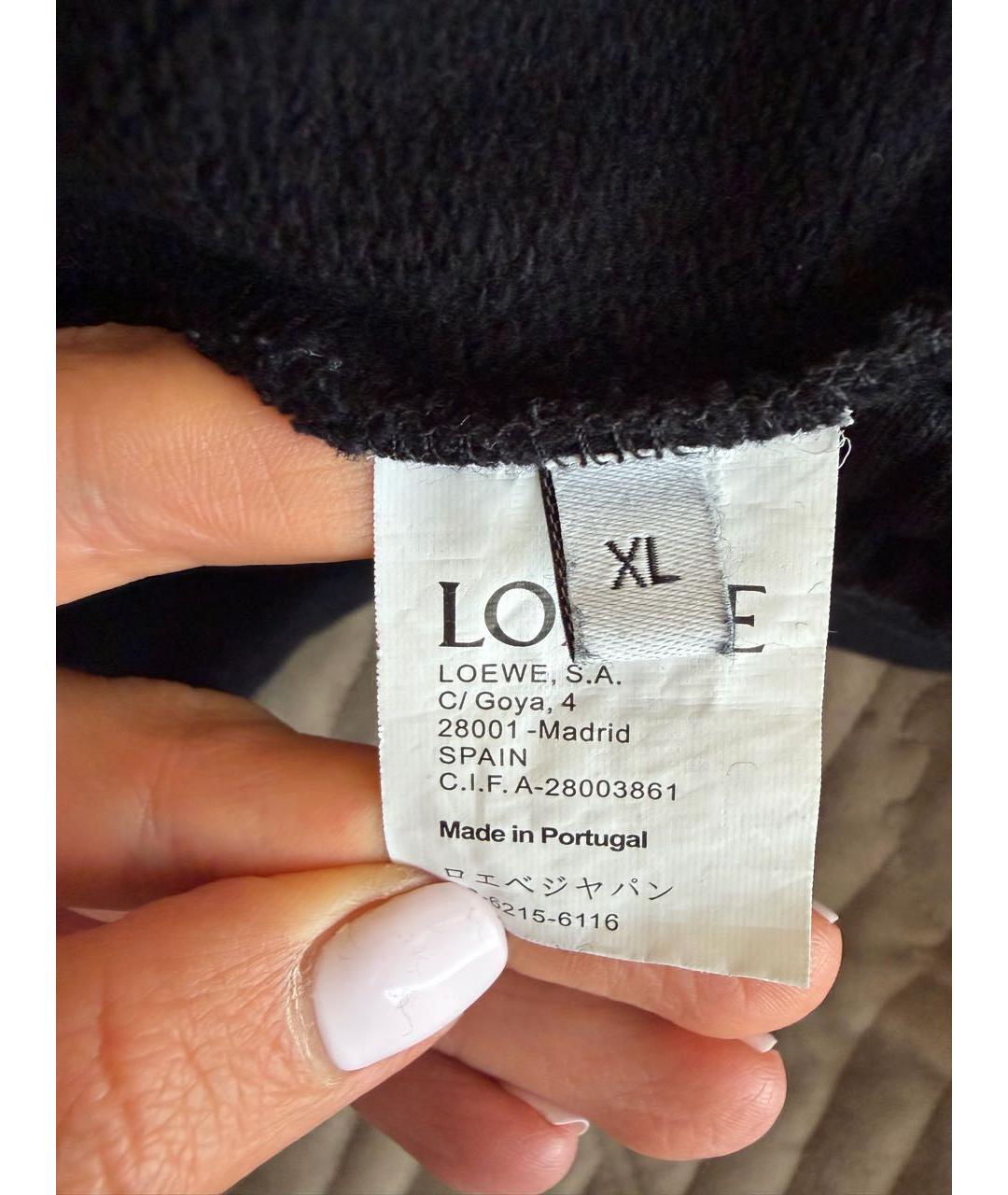 LOEWE Черные хлопковые повседневные брюки, фото 4