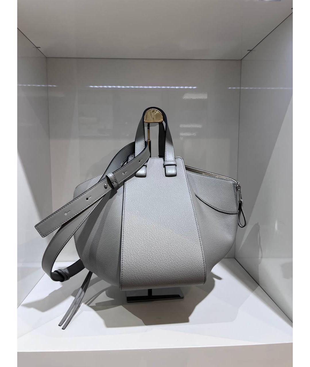 LOEWE Серая кожаная сумка тоут, фото 3