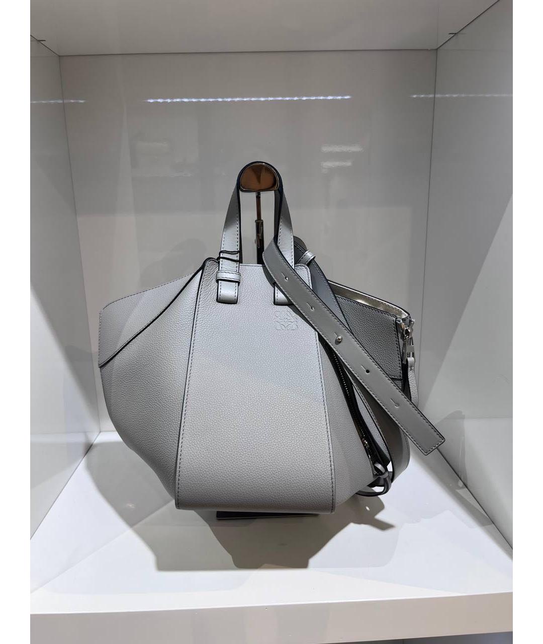 LOEWE Серая кожаная сумка тоут, фото 4