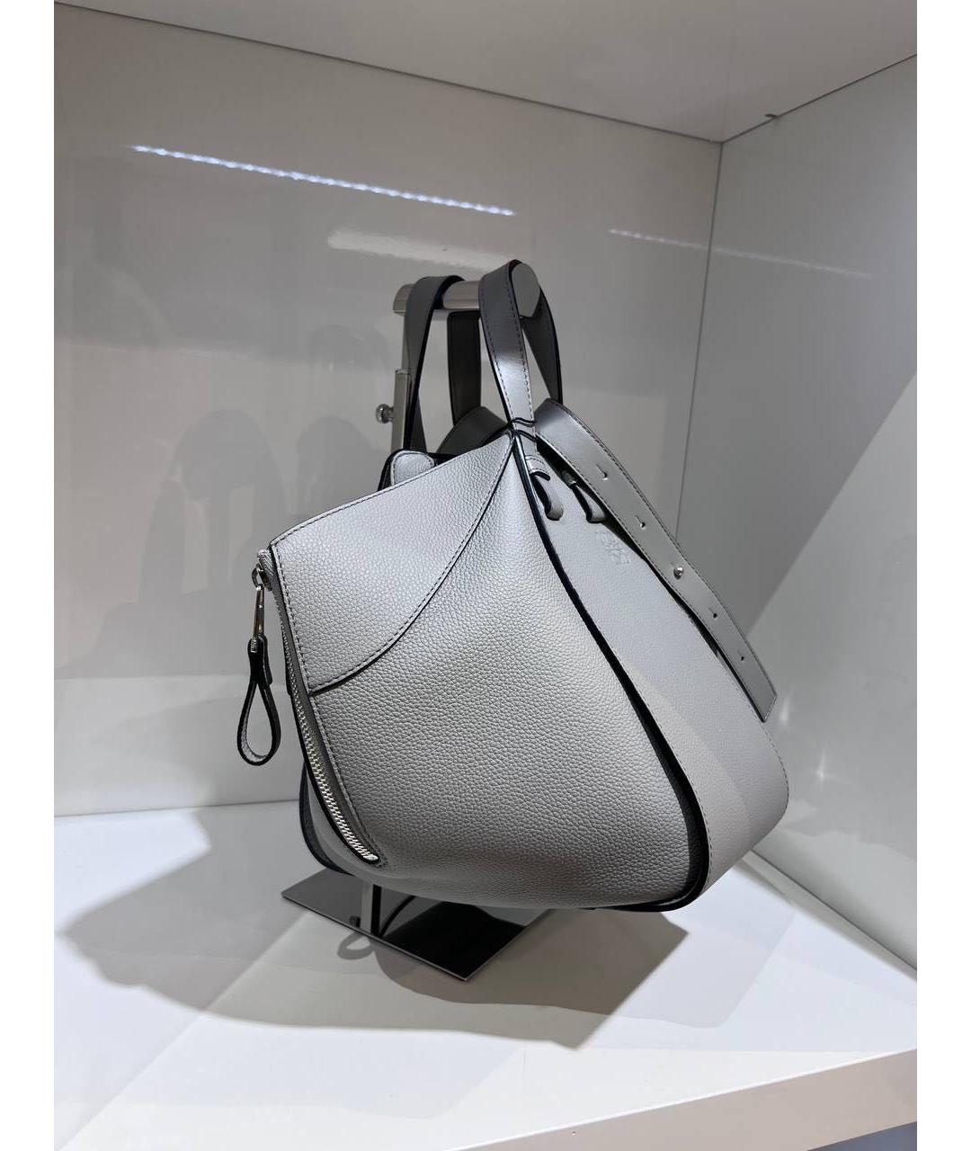 LOEWE Серая кожаная сумка тоут, фото 2