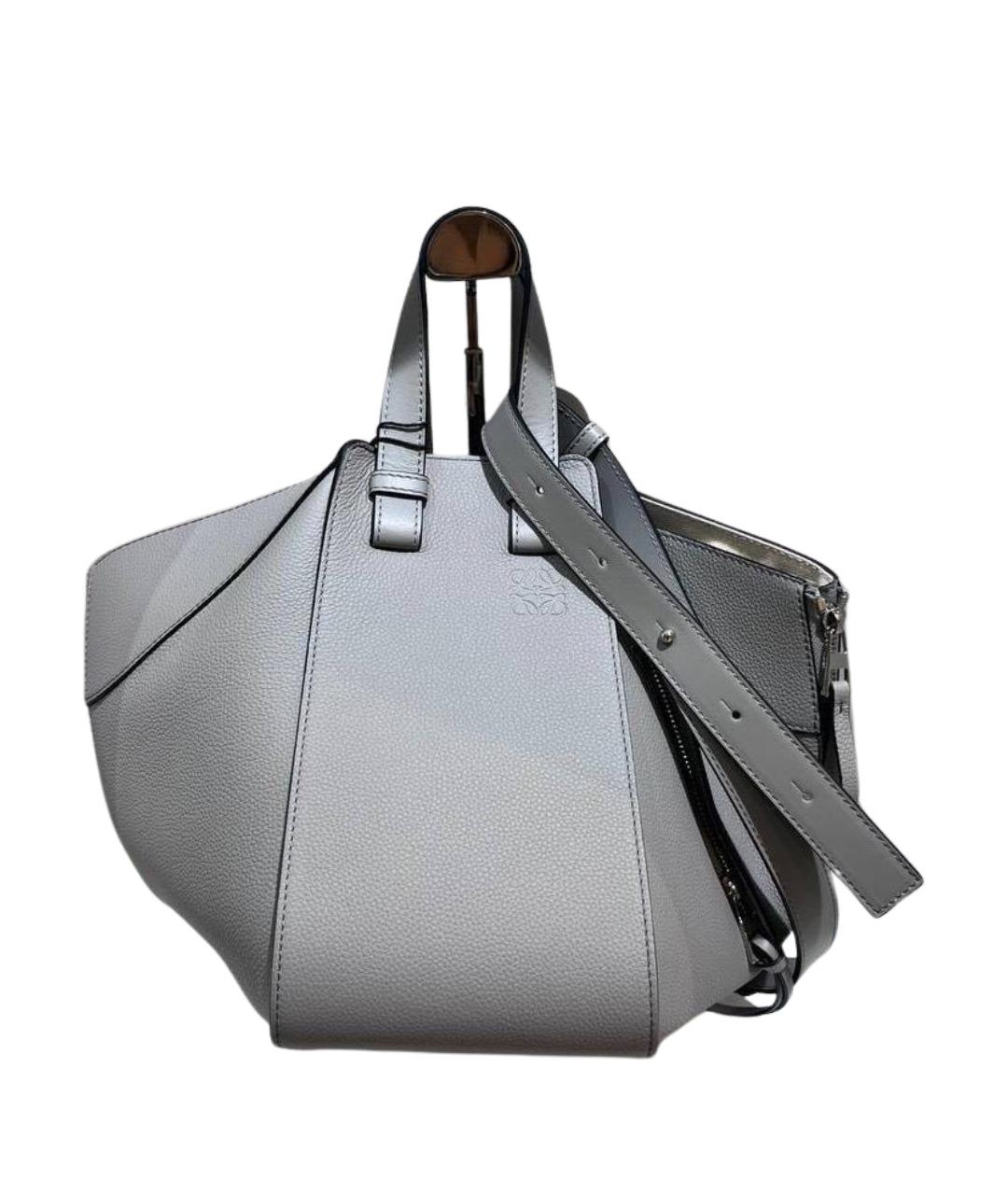 LOEWE Серая кожаная сумка тоут, фото 1