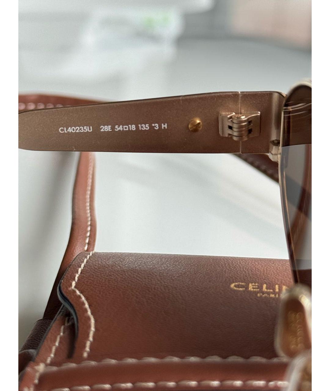 CELINE Золотые металлические солнцезащитные очки, фото 5