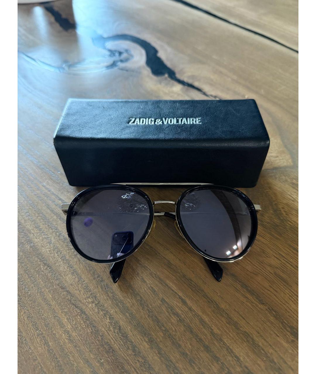 ZADIG & VOLTAIRE Черные металлические солнцезащитные очки, фото 4
