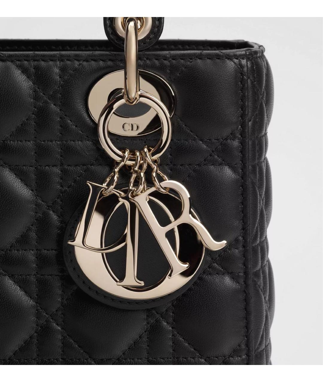 CHRISTIAN DIOR Черная кожаная сумка с короткими ручками, фото 2