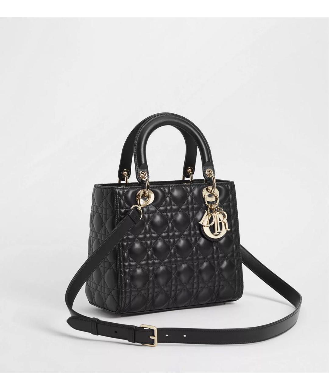 CHRISTIAN DIOR Черная кожаная сумка с короткими ручками, фото 7