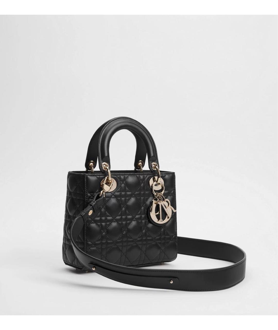 CHRISTIAN DIOR Черная кожаная сумка с короткими ручками, фото 4