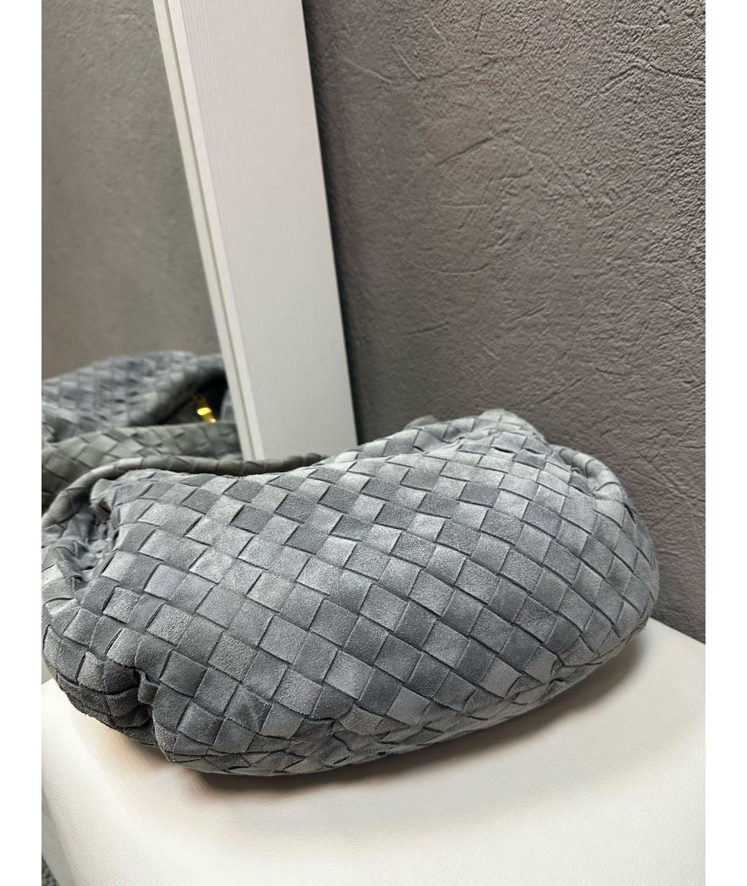 BOTTEGA VENETA Серая замшевая сумка с короткими ручками, фото 4