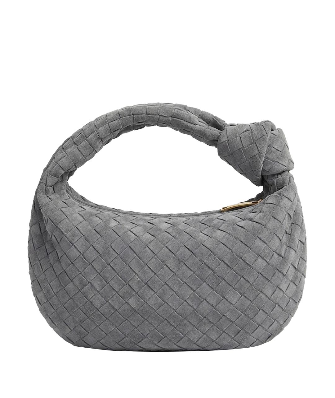 BOTTEGA VENETA Серая замшевая сумка с короткими ручками, фото 1
