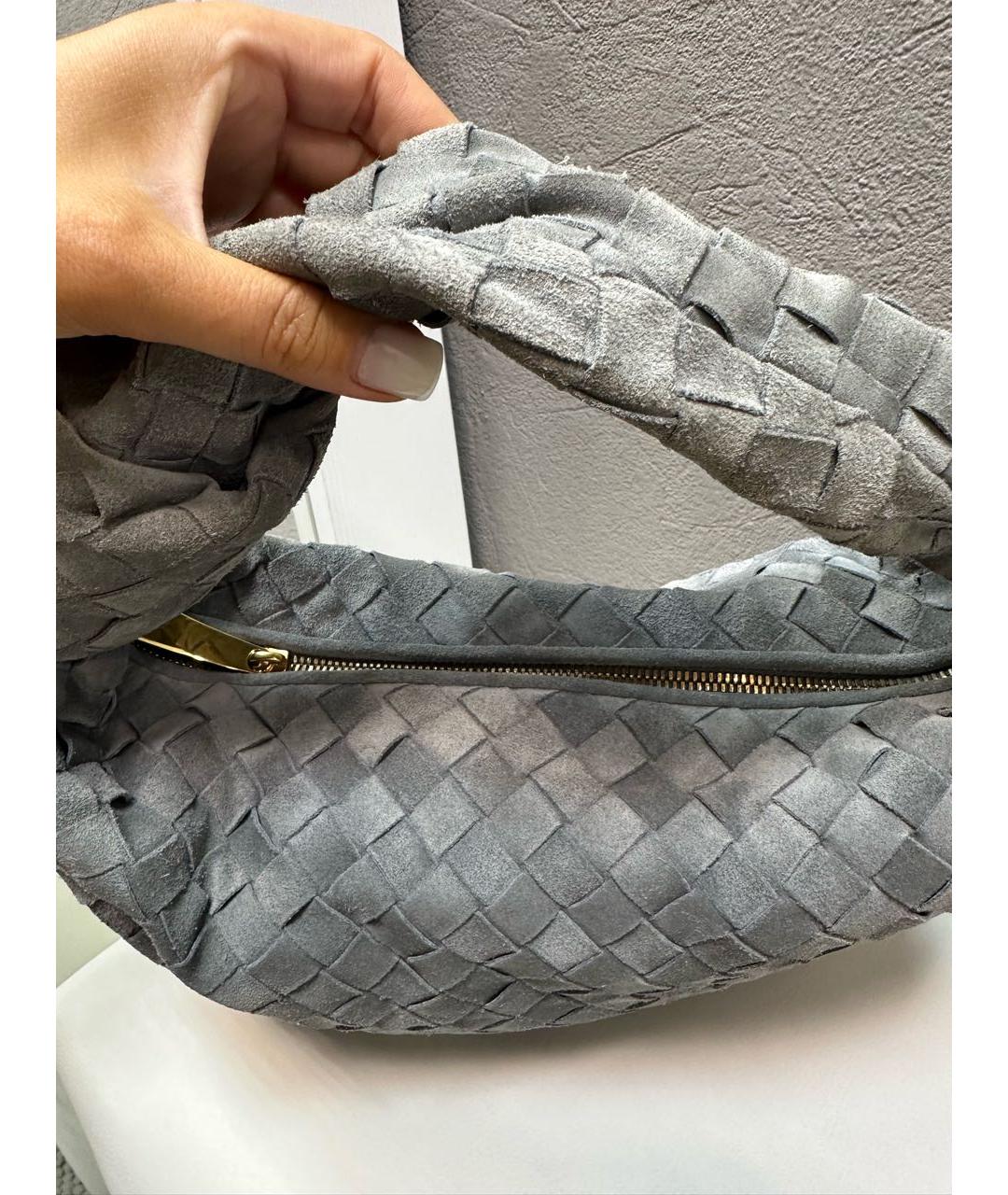 BOTTEGA VENETA Серая замшевая сумка с короткими ручками, фото 5