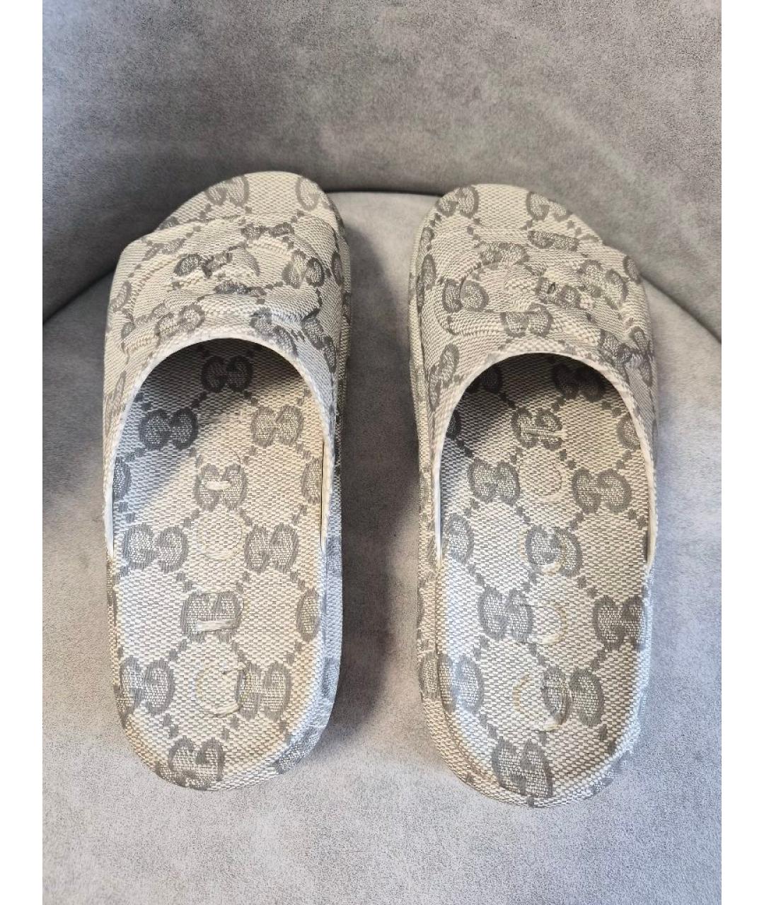 GUCCI Бежевые шлепанцы, фото 3