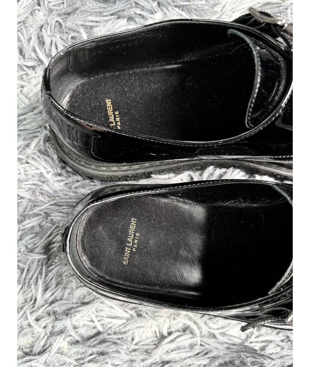 SAINT LAURENT Черные лоферы из лакированной кожи, фото 8