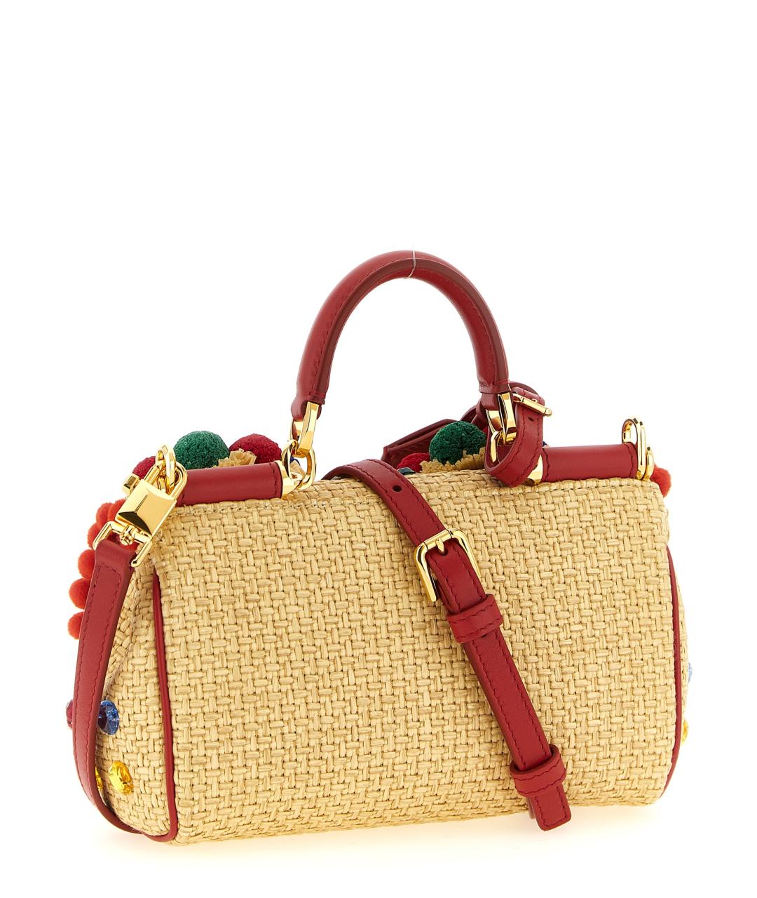 DOLCE&GABBANA Бежевая плетеная сумка тоут, фото 2