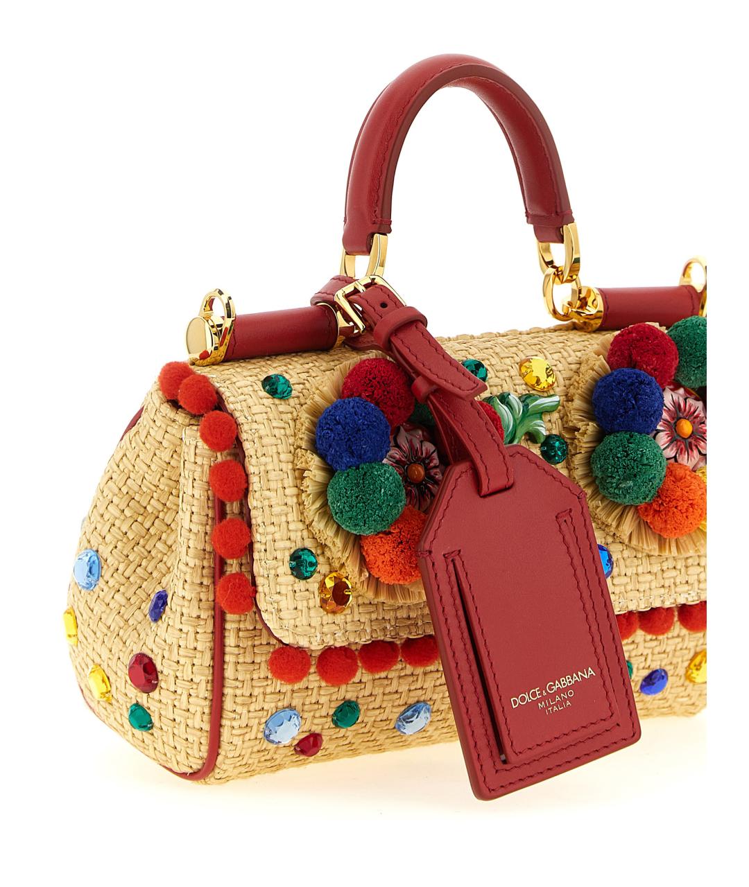 DOLCE&GABBANA Бежевая плетеная сумка тоут, фото 3