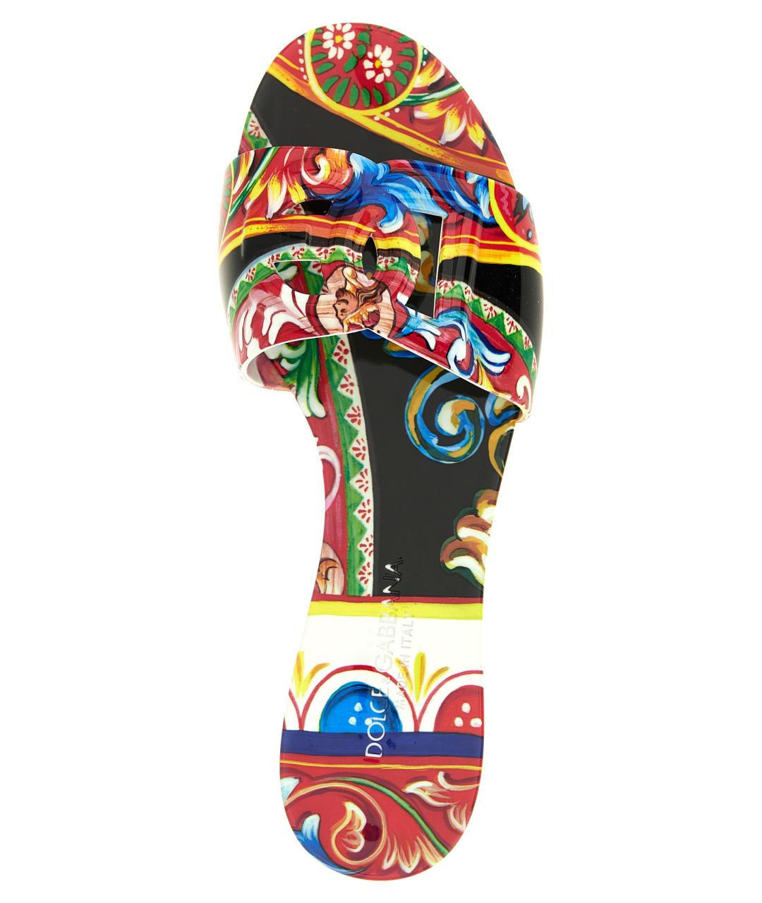 DOLCE&GABBANA Мульти резиновые шлепанцы, фото 4