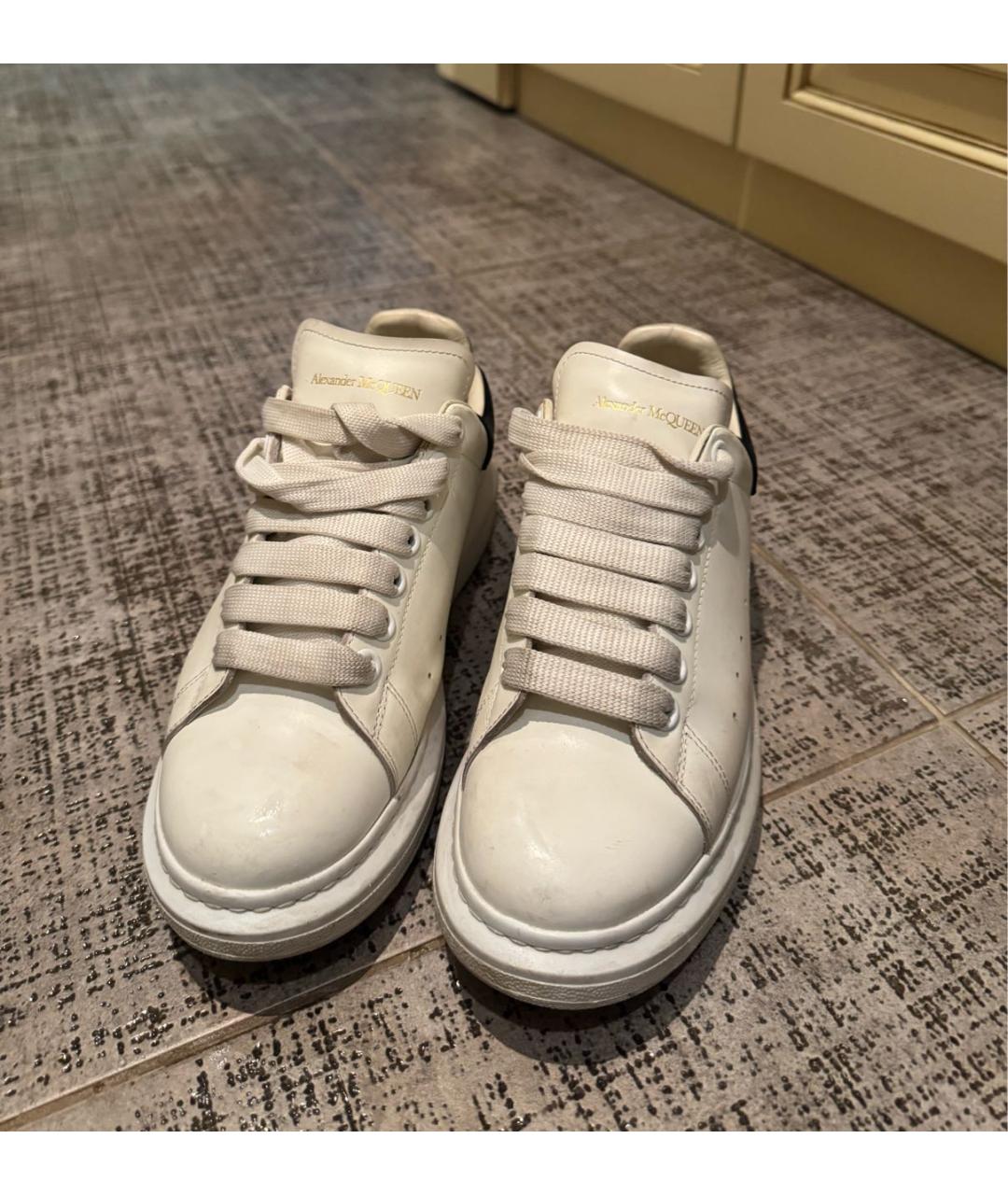 ALEXANDER MCQUEEN Белые кожаные кеды, фото 2