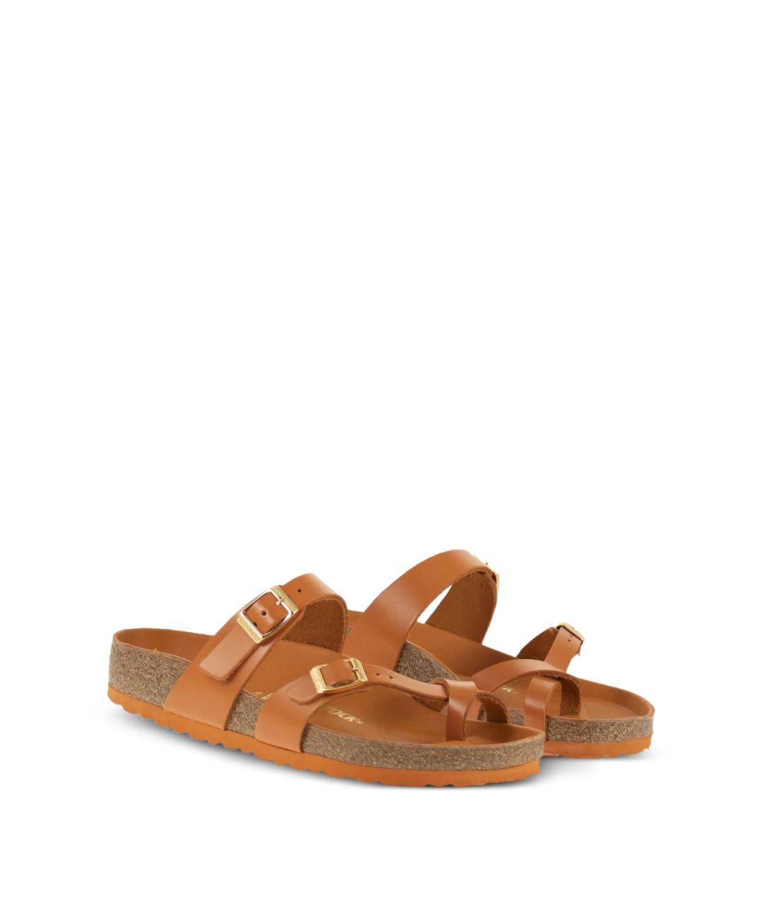 BIRKENSTOCK Коричневые кожаные сандалии, фото 4
