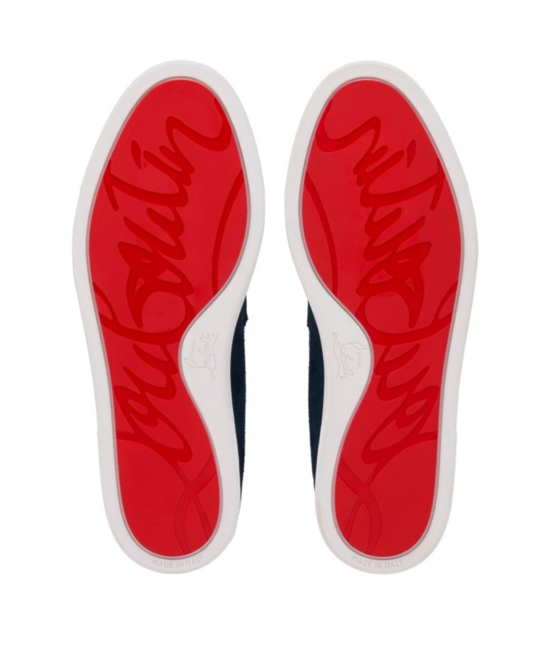CHRISTIAN LOUBOUTIN Синие замшевые лоферы, фото 4