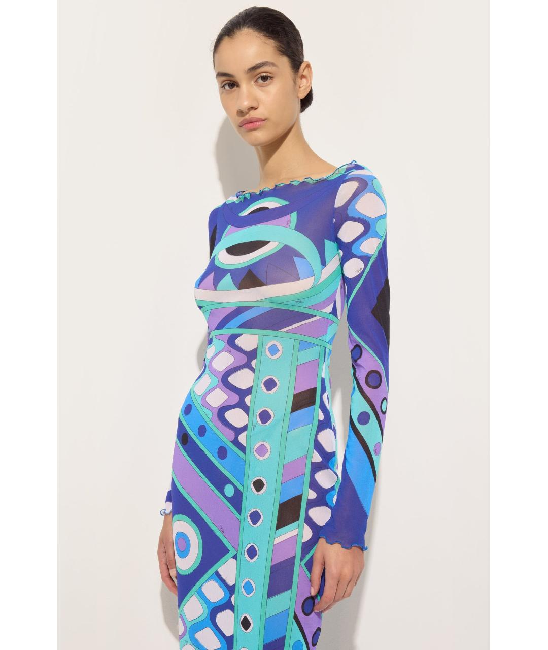 EMILIO PUCCI Синее повседневное платье, фото 4