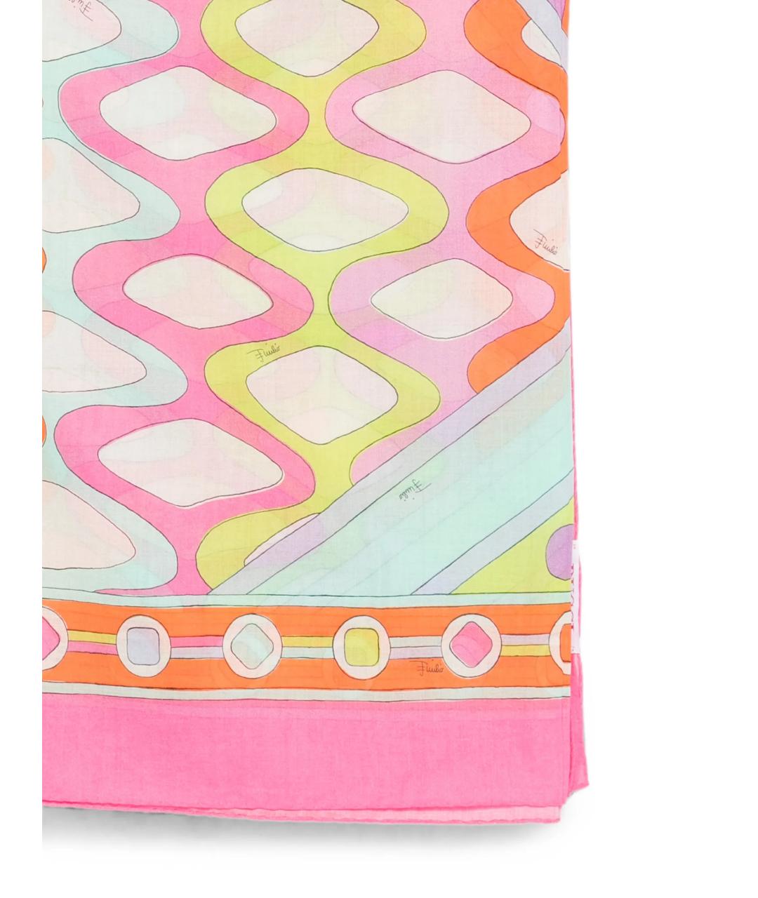 EMILIO PUCCI Розовое хлопковое парео, фото 3