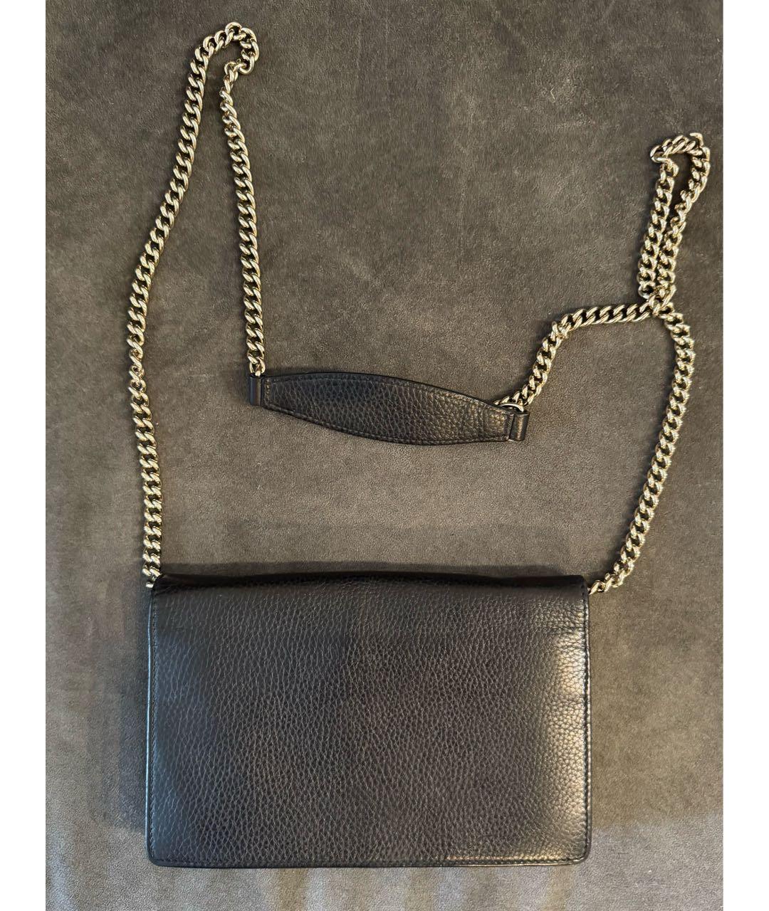 GUCCI Черная кожаная сумка через плечо, фото 2