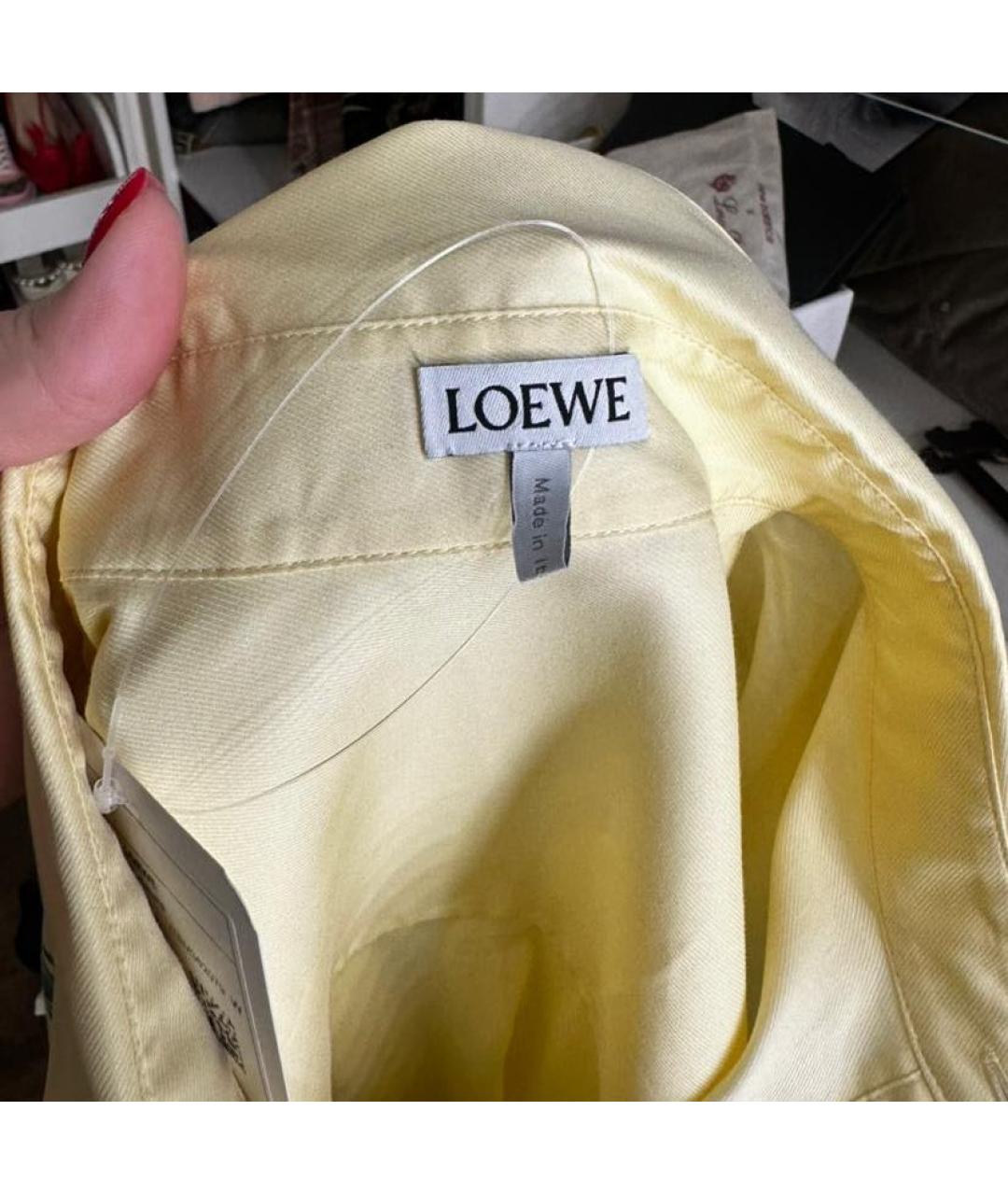 LOEWE Желтая хлопковая рубашка, фото 3