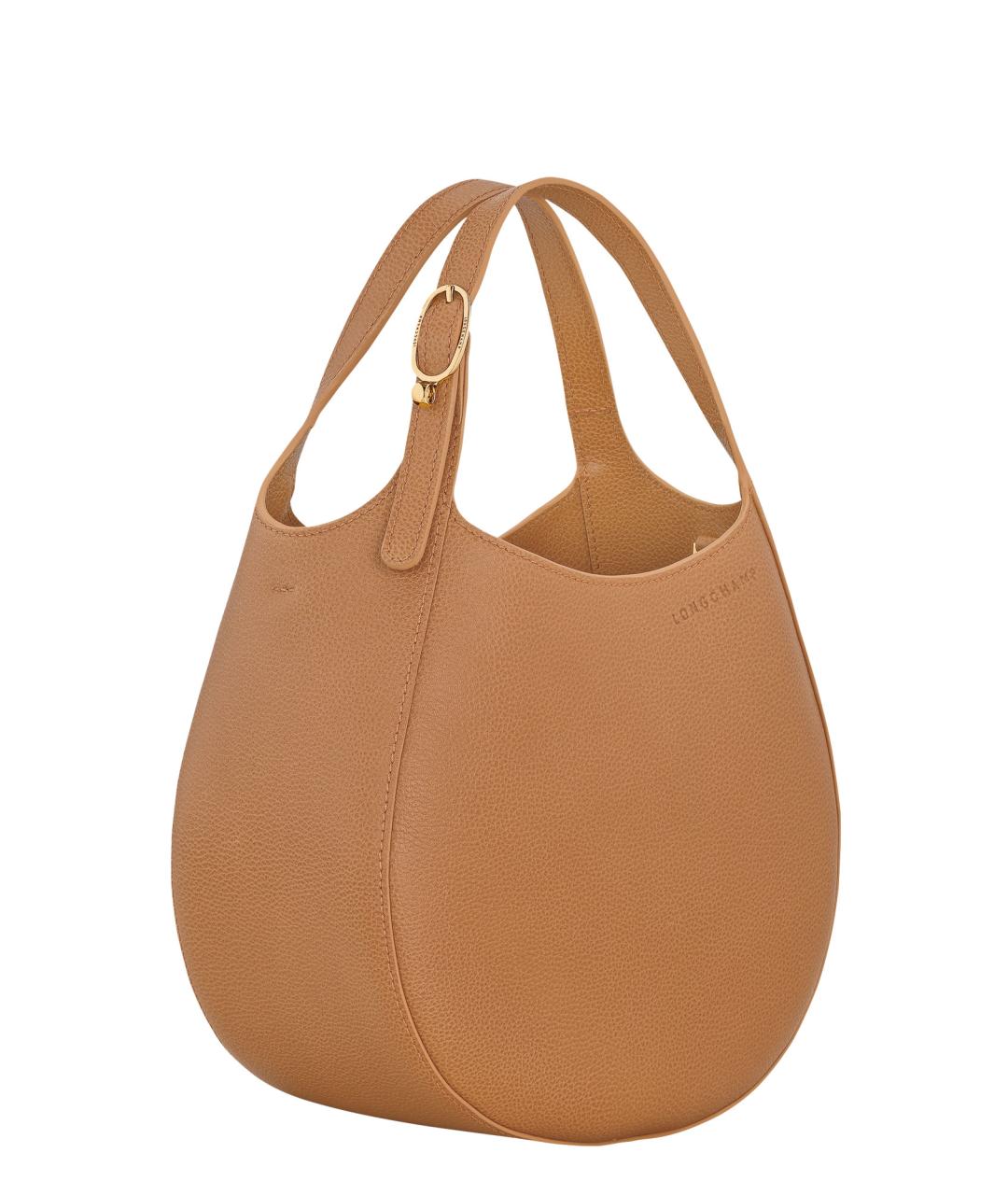 LONGCHAMP Коричневая кожаная сумка тоут, фото 3