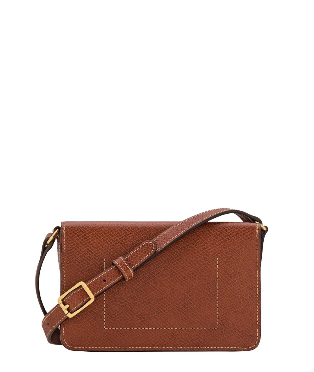 LONGCHAMP Коричневая кожаная сумка через плечо, фото 2