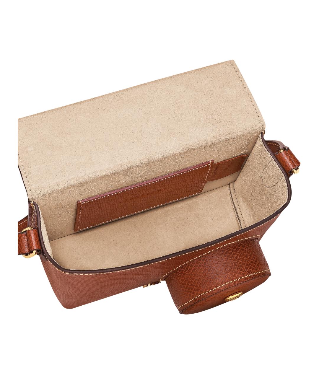 LONGCHAMP Коричневая кожаная сумка через плечо, фото 3