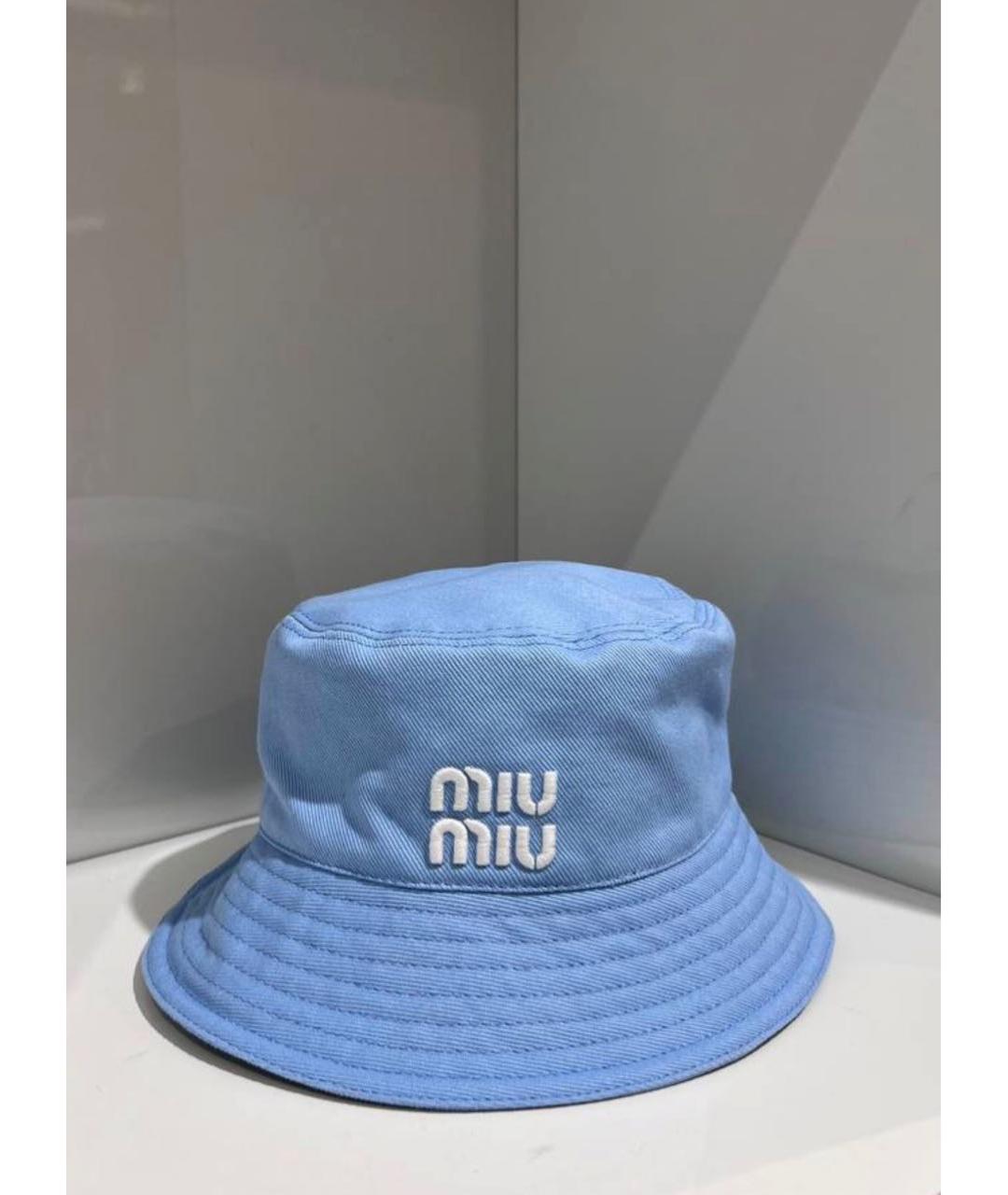MIU MIU Голубая хлопковая панама, фото 3