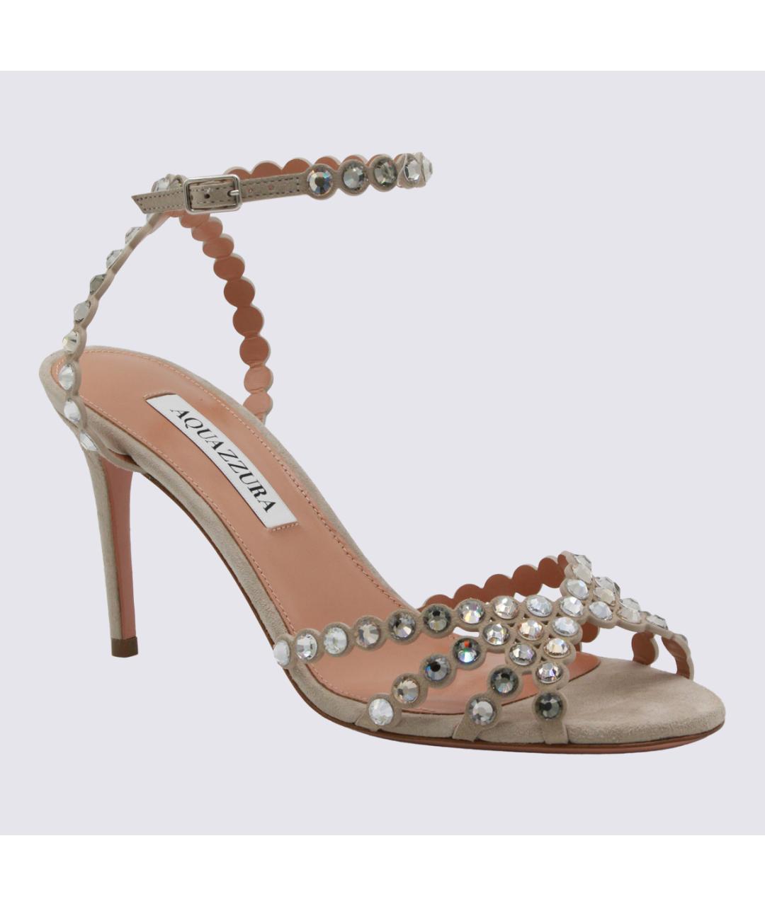 AQUAZZURA Бежевые замшевые босоножки, фото 2