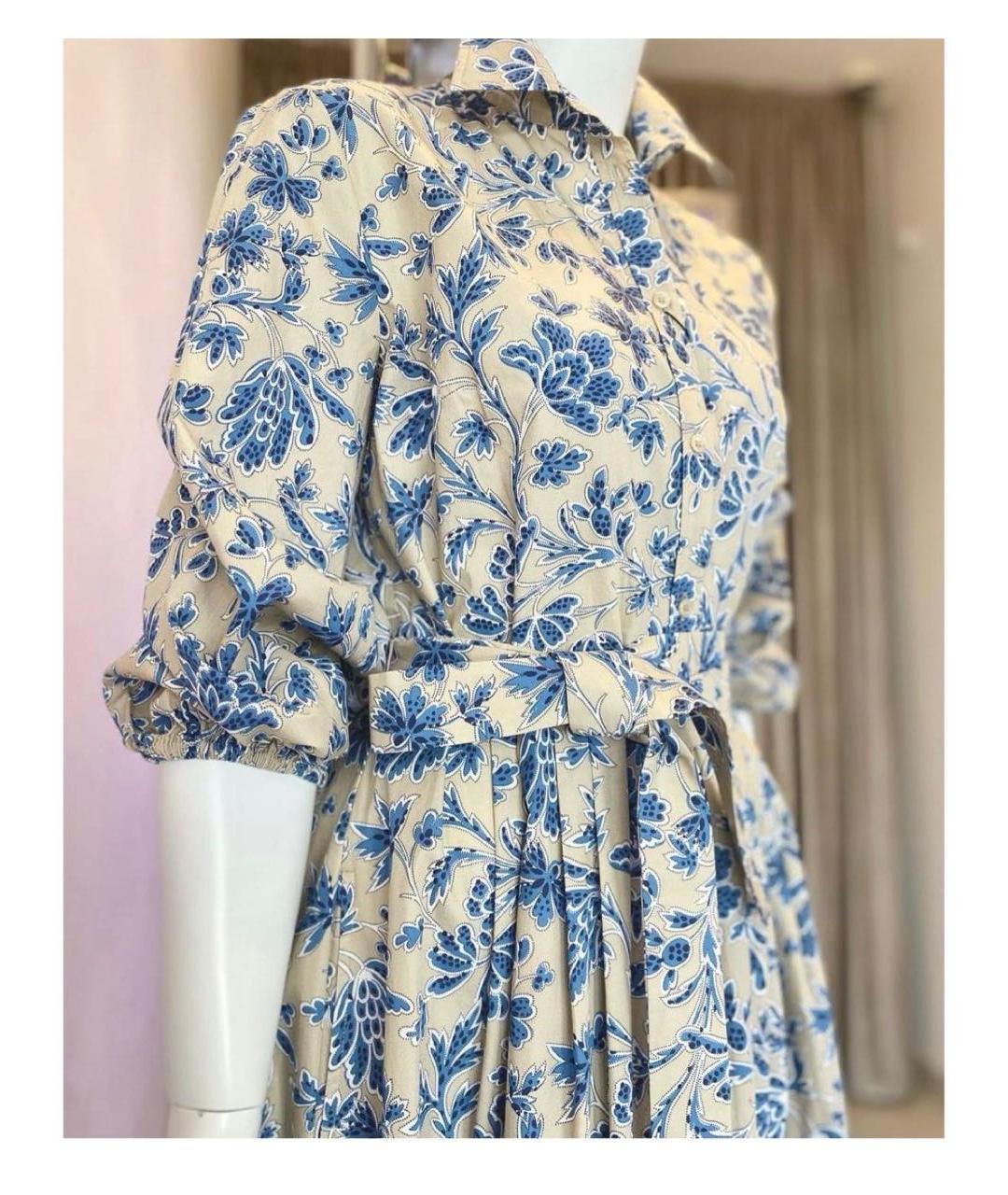 WEEKEND MAX MARA Бежевое хлопковое повседневное платье, фото 4