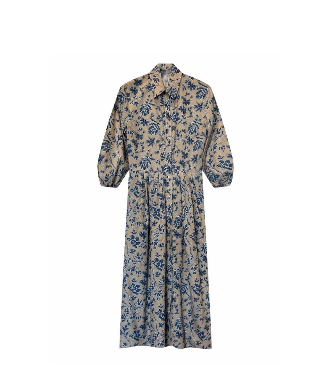 WEEKEND MAX MARA Бежевое хлопковое повседневное платье, фото 7