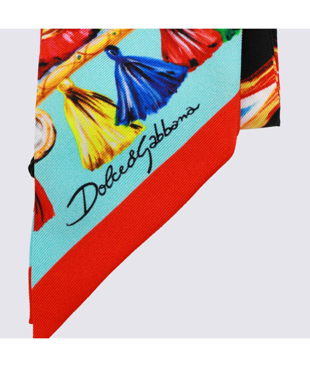 DOLCE&GABBANA Мульти шелковый шарф, фото 2