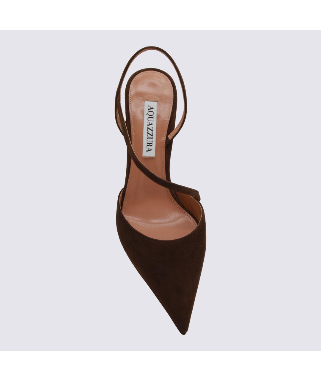 AQUAZZURA Бордовые замшевые туфли, фото 4