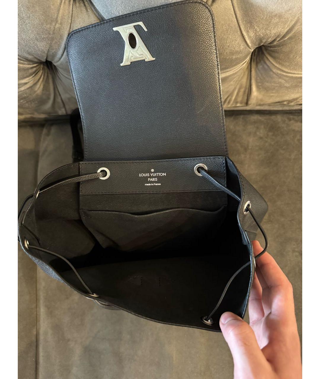 LOUIS VUITTON Черный кожаный рюкзак, фото 4