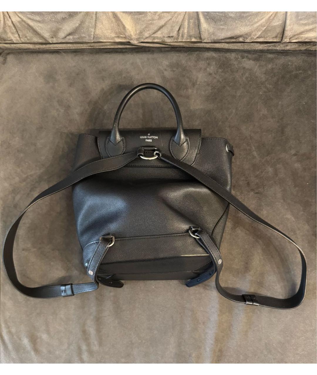 LOUIS VUITTON Черный кожаный рюкзак, фото 3