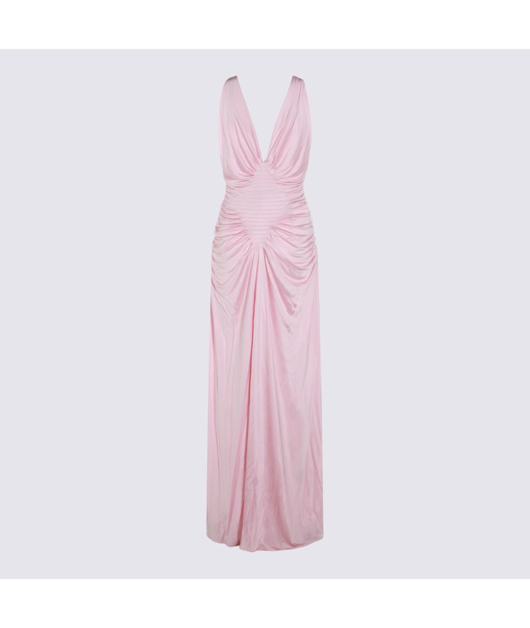 VERSACE Розовое вискозное коктейльное платье, фото 2